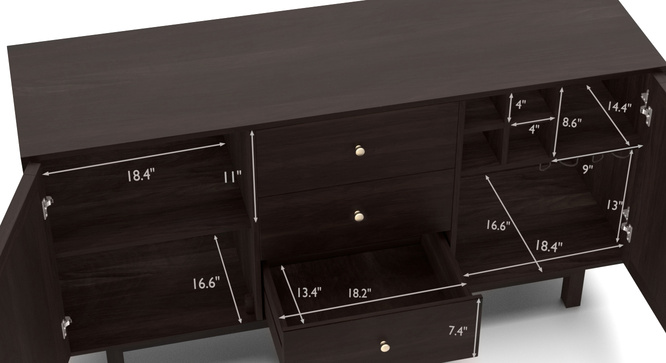 Toronto Sideboard Cum Bar Unit(Mahogany)